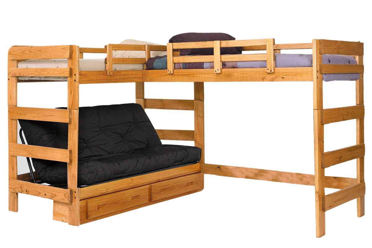 Chelsea Home Twin Over Full LShaped Bunk Bed & Reviews Wayfair